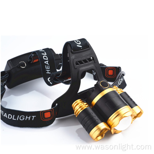 Competitive High Version Night Illumination Triple Super Bright Head Light Spot Camping Headlamp Wholesale Led Custom Headlamps